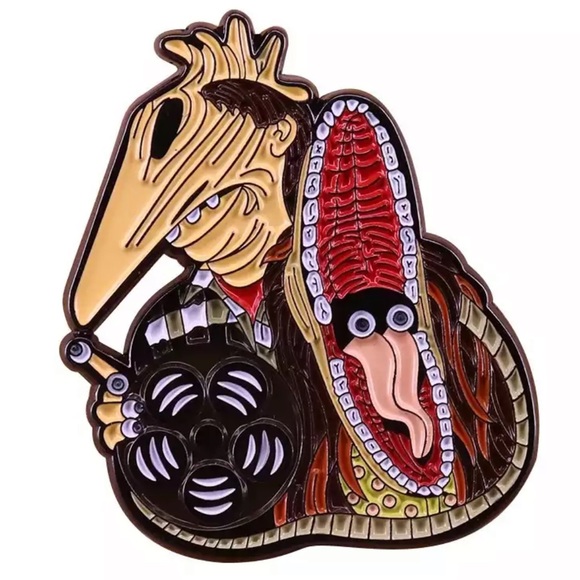 Adam and Barbara Beetlejuice Pin creature costume enamel pin NWT - Picture 8 of 8